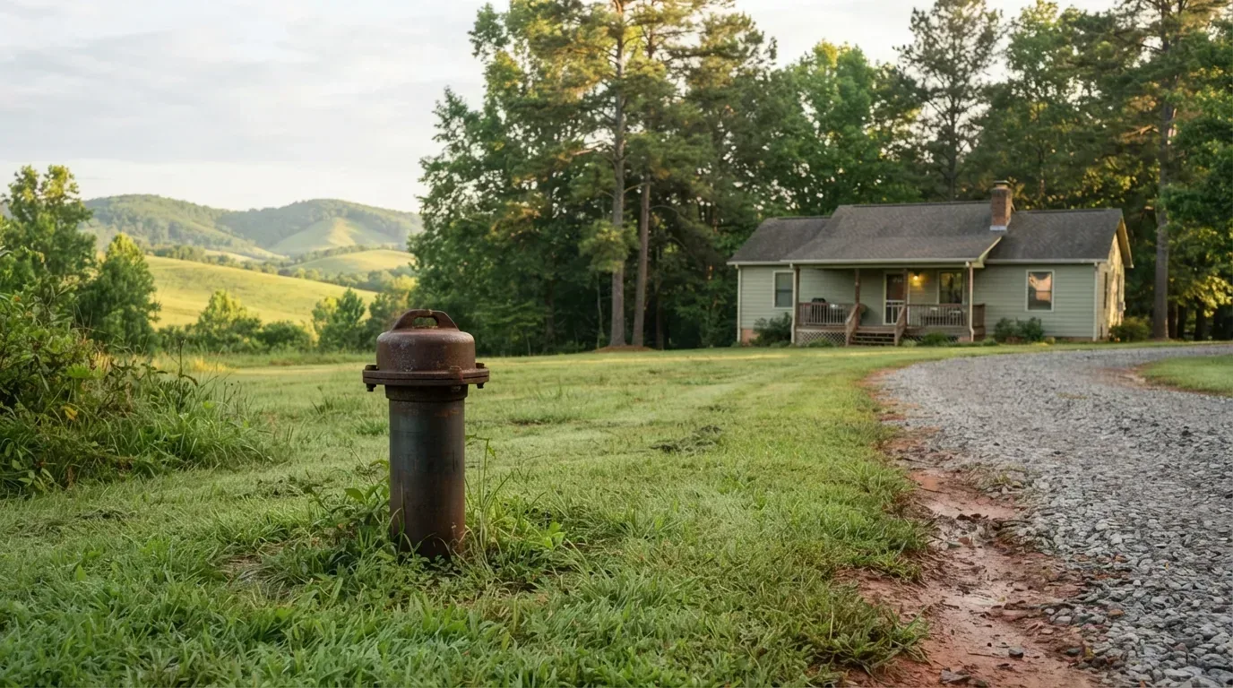 Well head on an Upstate South Carolina property